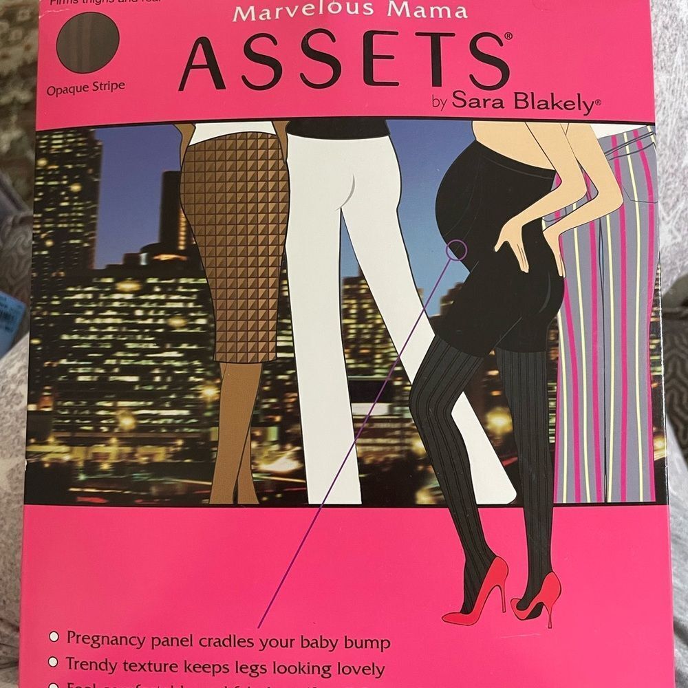ASSETS by Sara Blakely‎ Black Opaque Stripe Tights